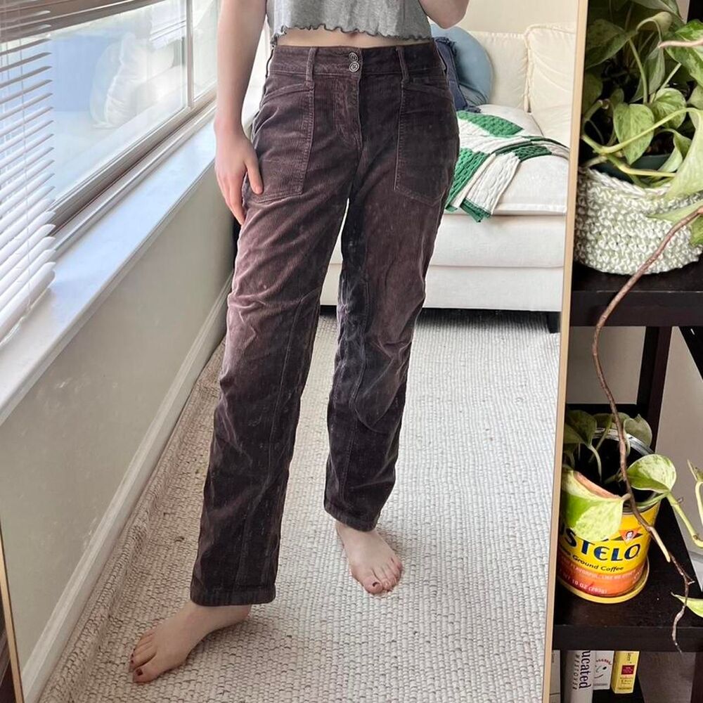 Anthropologie Women's Brown and Burgundy Trousers